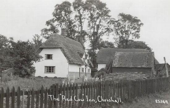 black and white photo of the red cow pub 